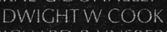First Lieutenant Dwight William Cook's name inscribed on The Wall.